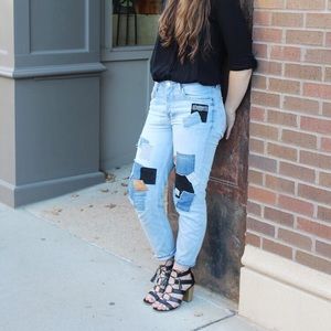 Topshop Moto Hayden Custom Patch Jeans